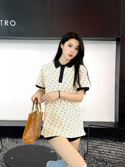 Polo Gucci beige à motif GG