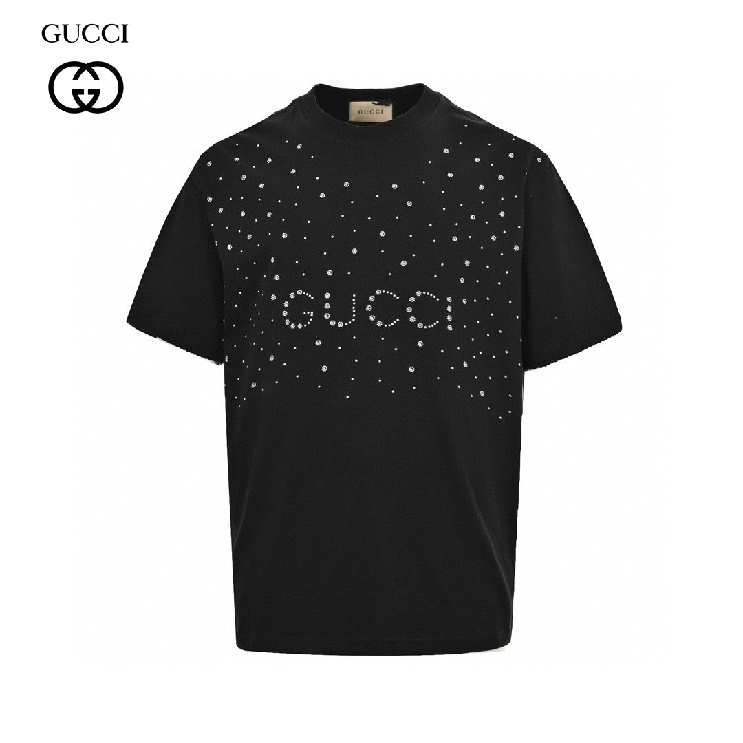 T-shirt noir orné Gucci