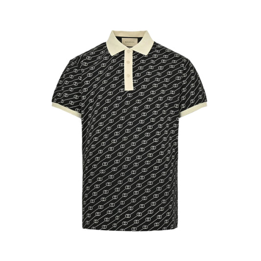 Polo Gucci à motif GG noir