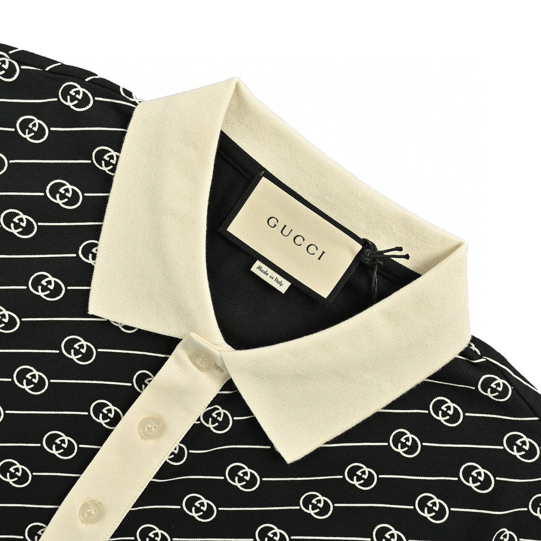 Polo Gucci à motif GG noir