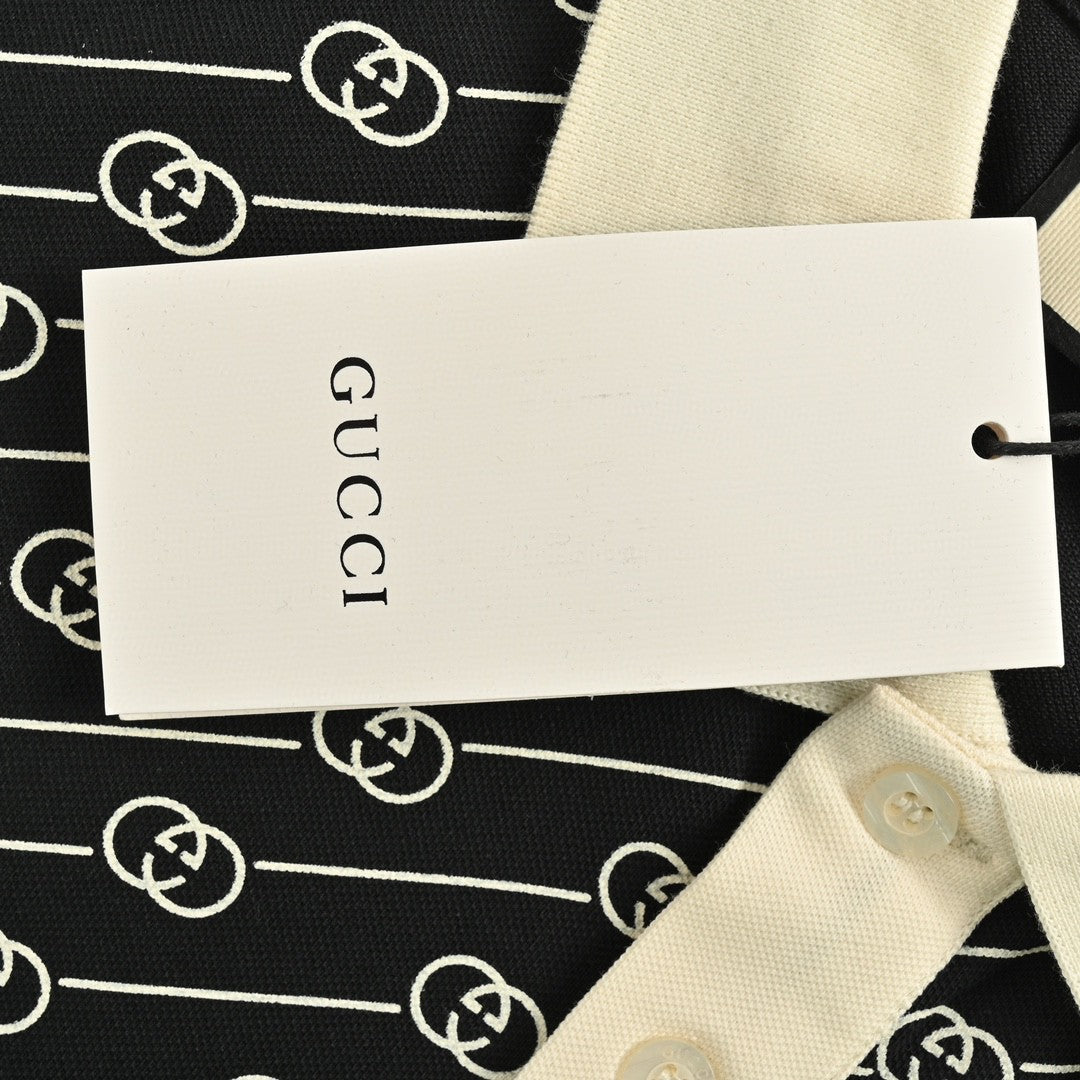 Polo Gucci à motif GG noir