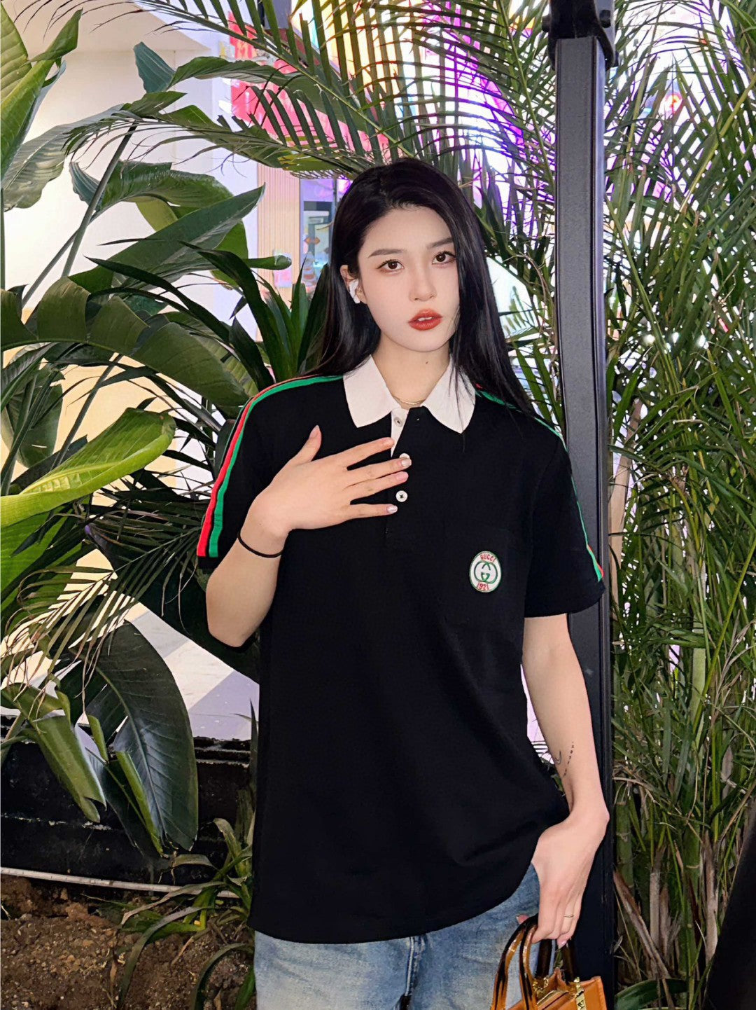 Polo Gucci à manches rayées