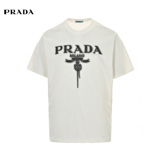 T-shirt Prada Milano blanc à emblème