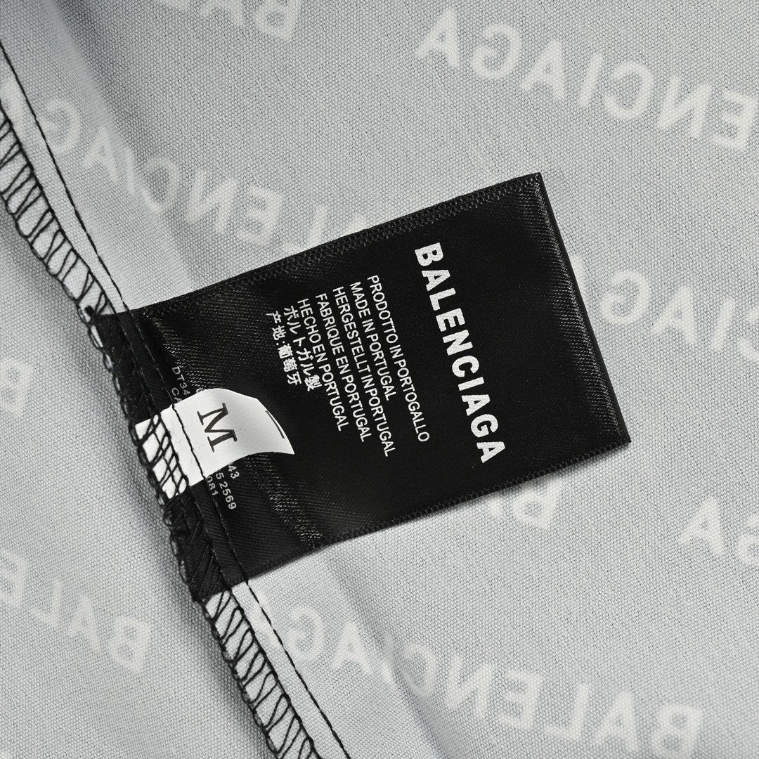 Chemise Balenciaga à imprimé logo intégral (noire)