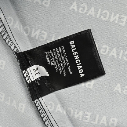 Chemise Balenciaga à imprimé logo intégral (noire)