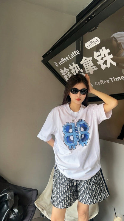 T-shirt Balenciaga à logo BB (blanc)