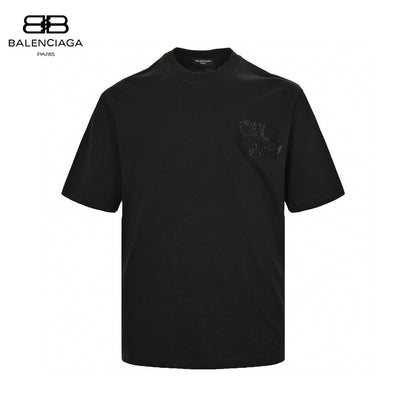 T-shirt Balenciaga à logo cristal noir