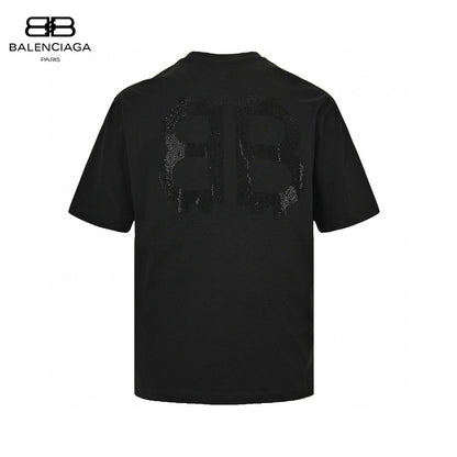 T-shirt Balenciaga à logo cristal noir