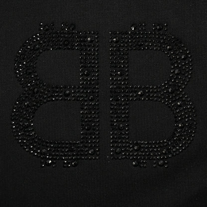 T-shirt Balenciaga à logo cristal noir