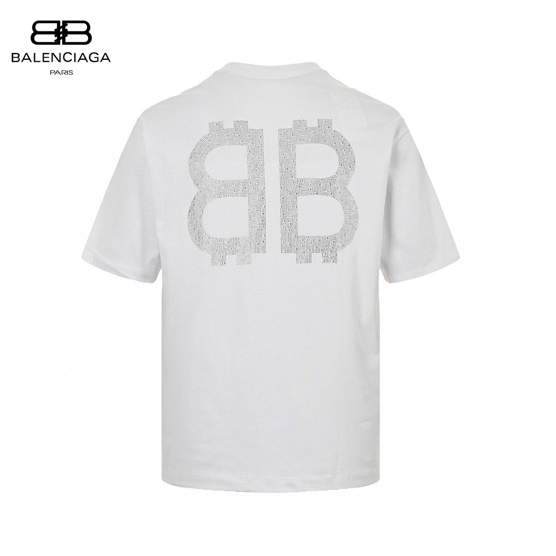 T-shirt Balenciaga à logo cristal blanc
