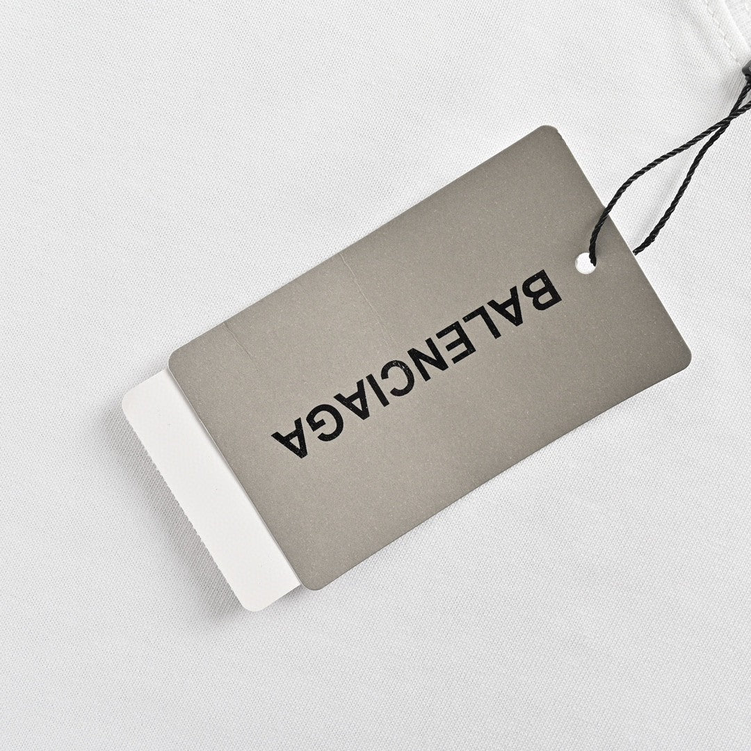 T-shirt Balenciaga à logo cristal blanc