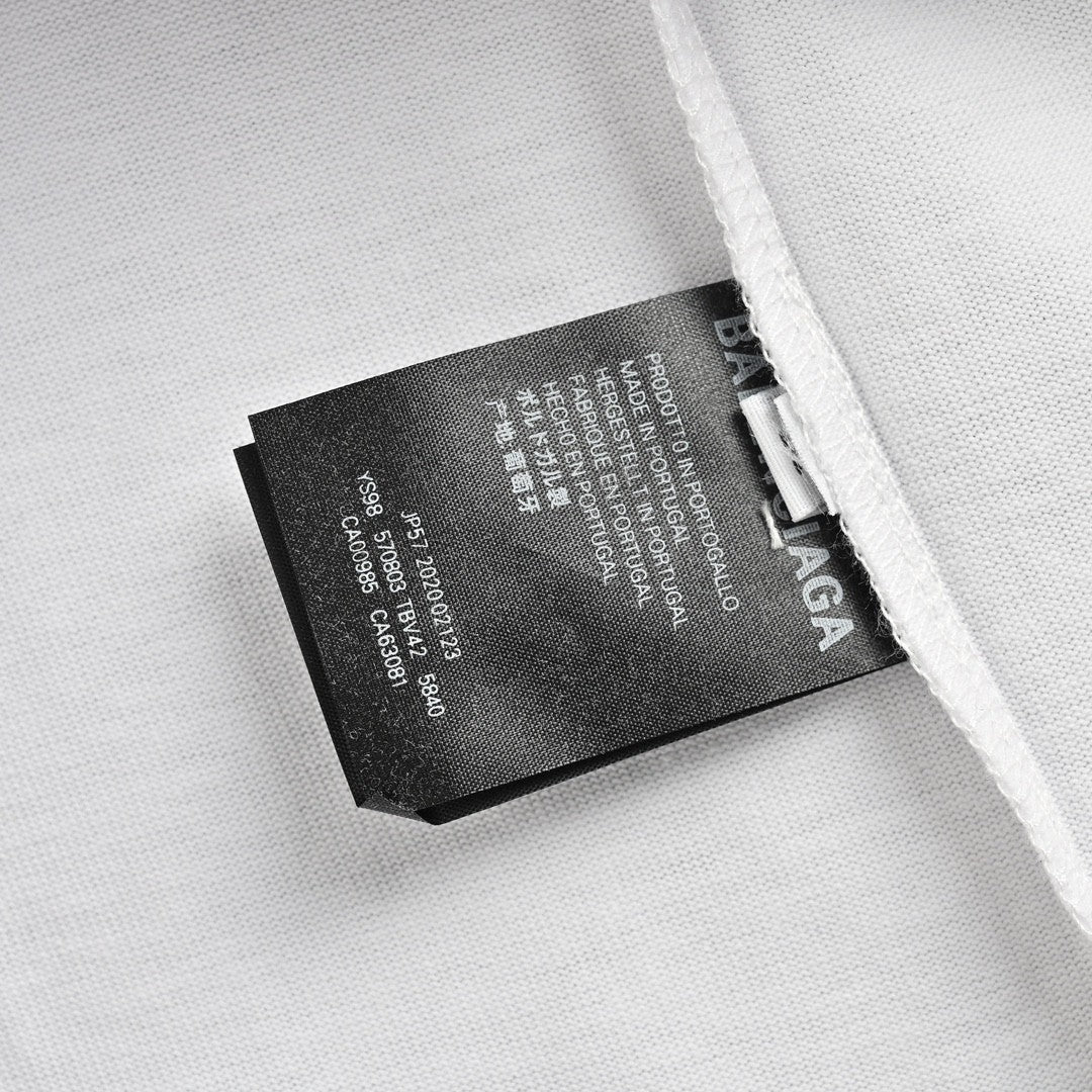 T-shirt Balenciaga à logo cristal blanc