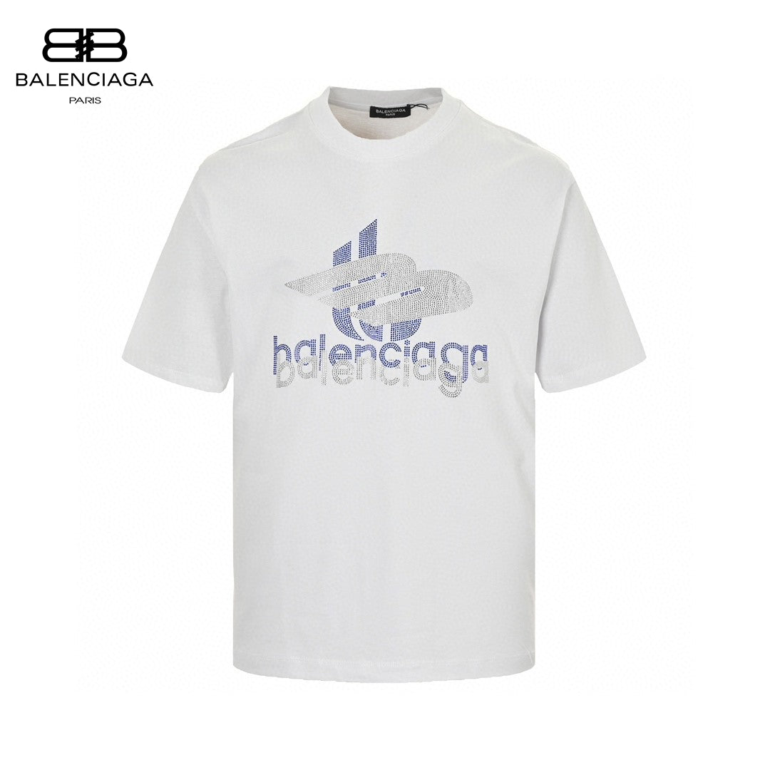 T-shirt Balenciaga à logo cristal blanc
