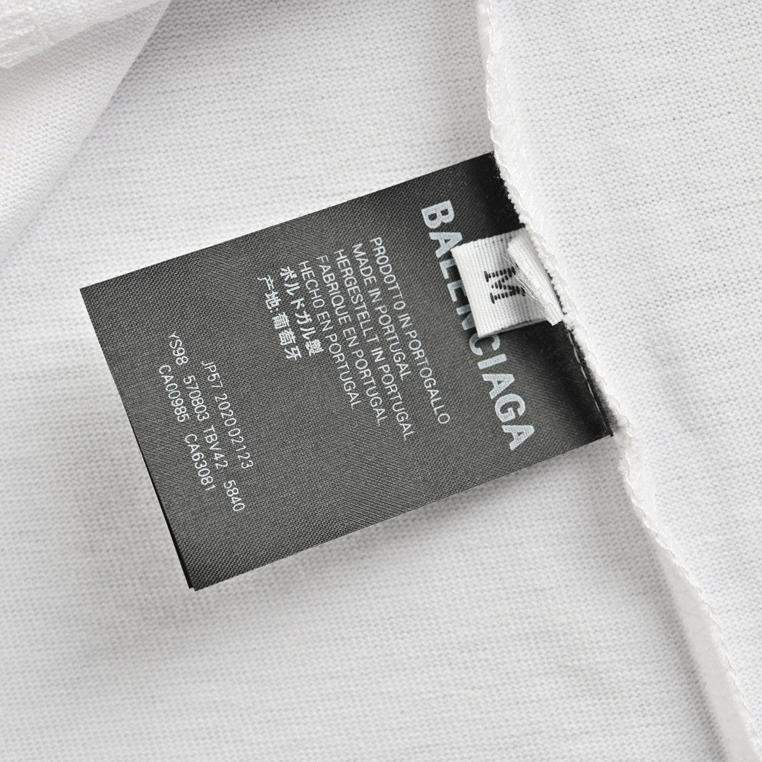 T-shirt Balenciaga à logo cristal blanc