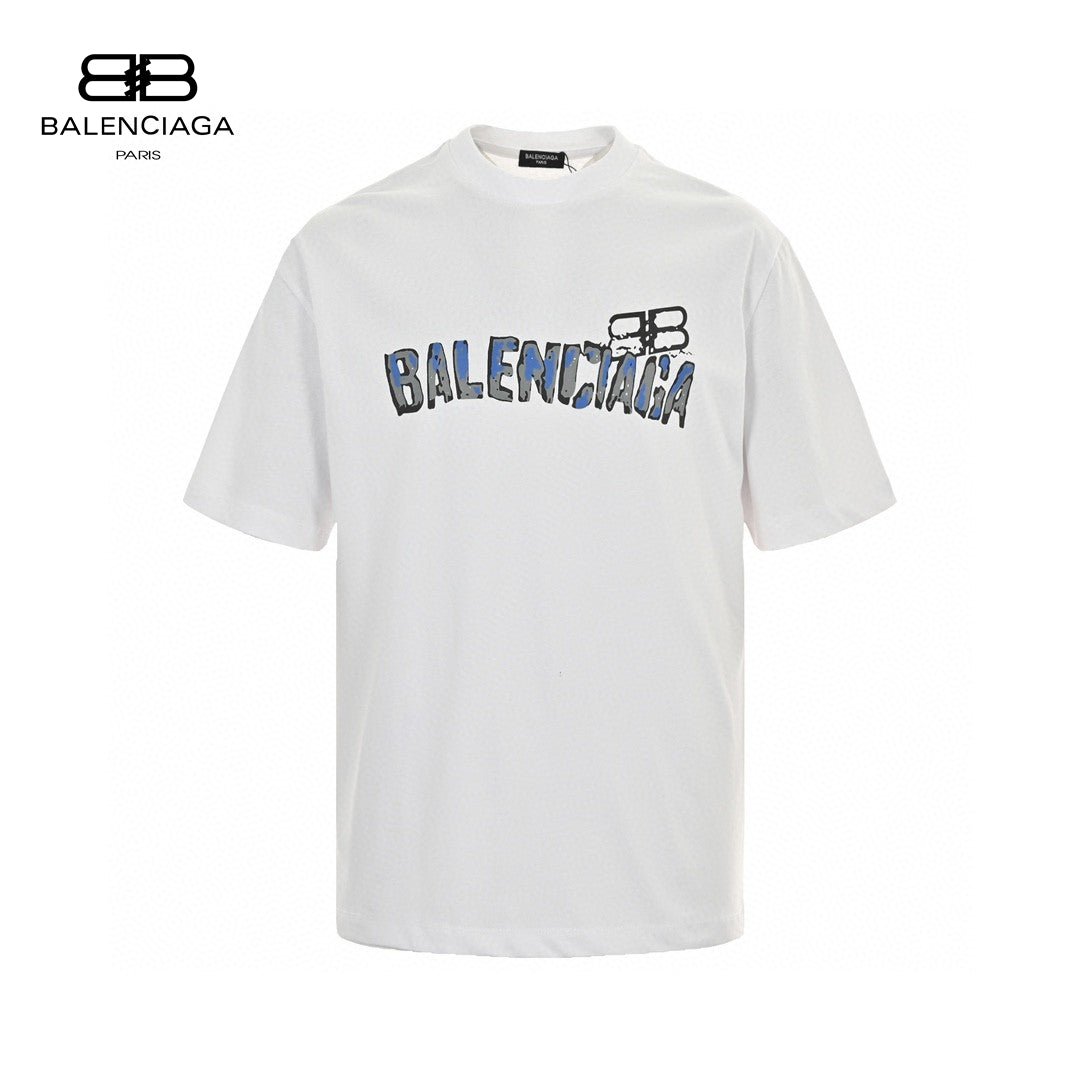 T-shirt Balenciaga à logo déformé