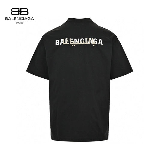 T-shirt Balenciaga à logo déformé (noir)