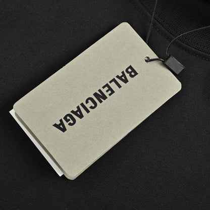 T-shirt Balenciaga à logo déformé (noir)