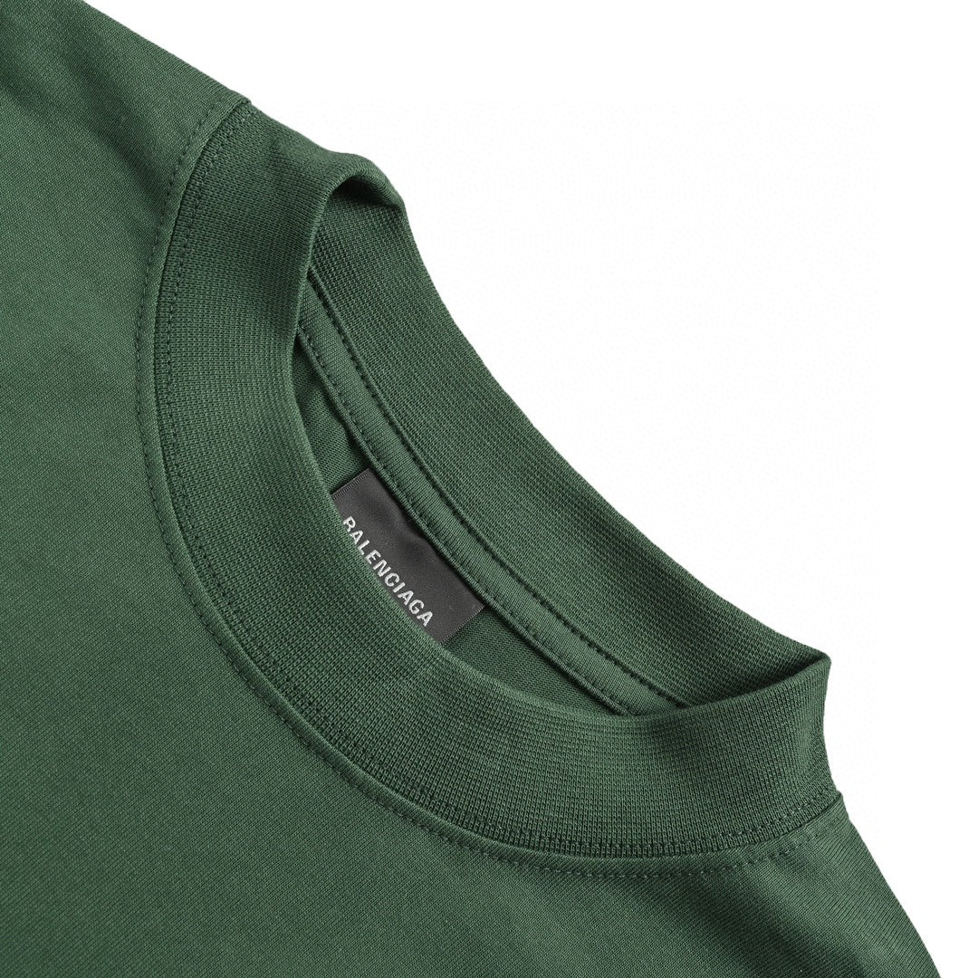 T-shirt Balenciaga à logo déformé (vert)