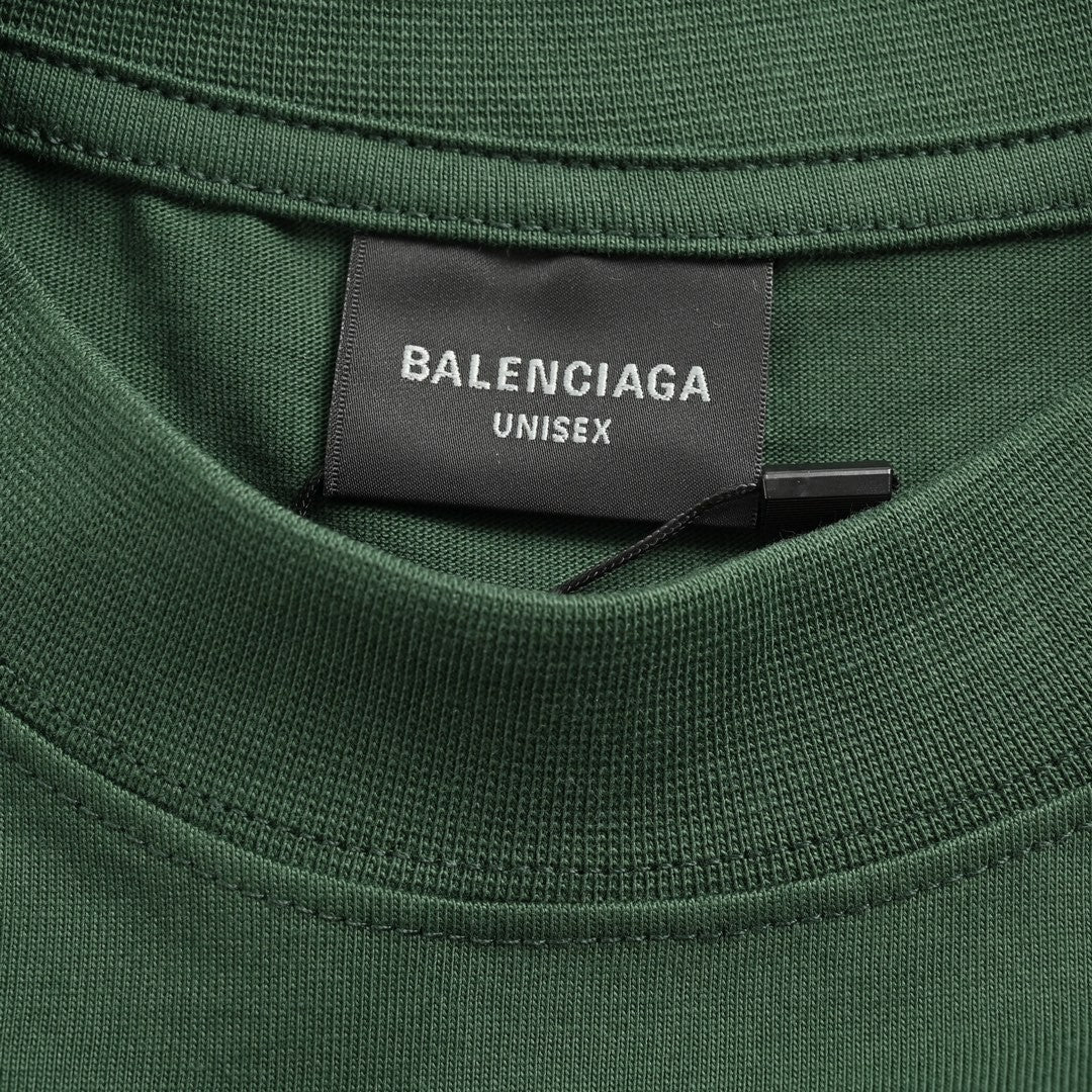 T-shirt Balenciaga à logo déformé (vert)