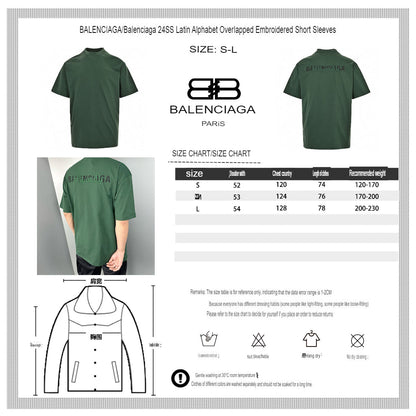 T-shirt Balenciaga à logo déformé (vert)