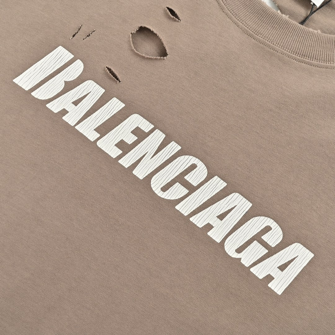 T-shirt Balenciaga à logo vieilli
