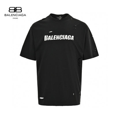 T-shirt Balenciaga à logo vieilli