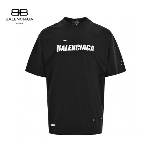 T-shirt Balenciaga à logo vieilli