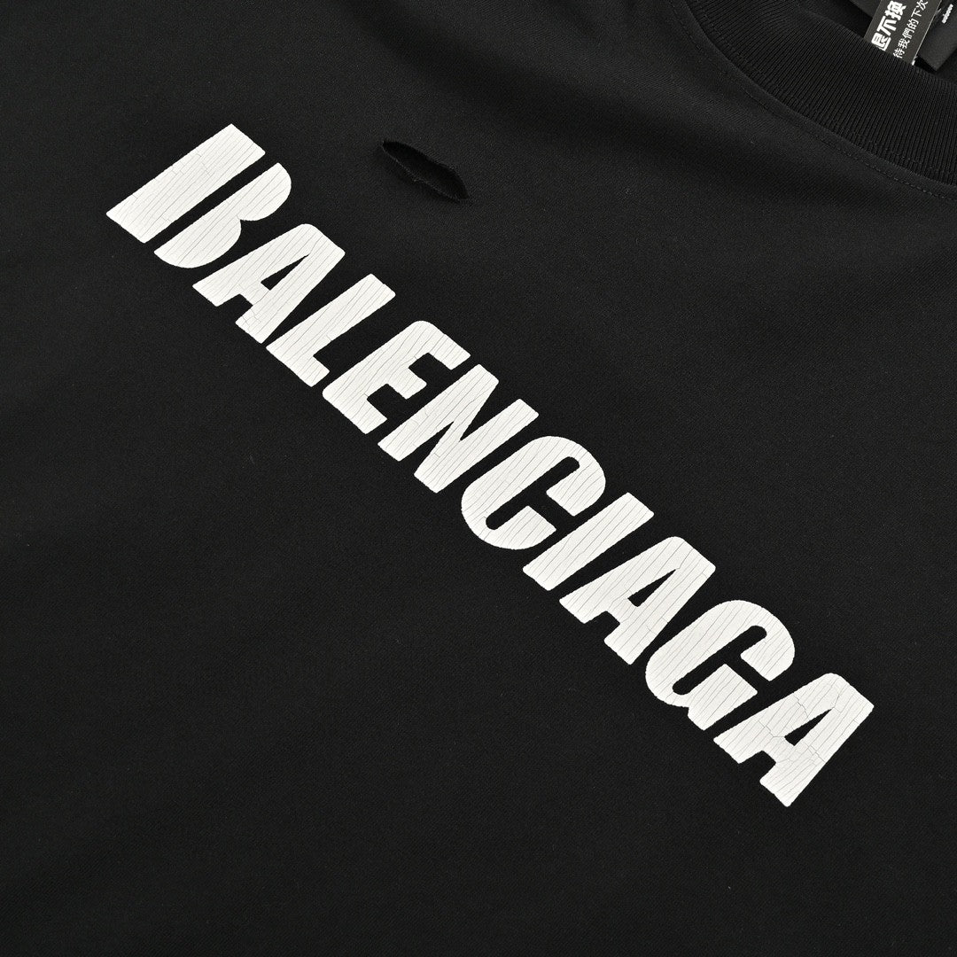 T-shirt Balenciaga à logo vieilli