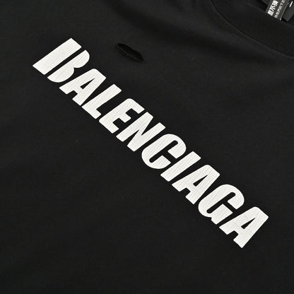 T-shirt Balenciaga à logo vieilli