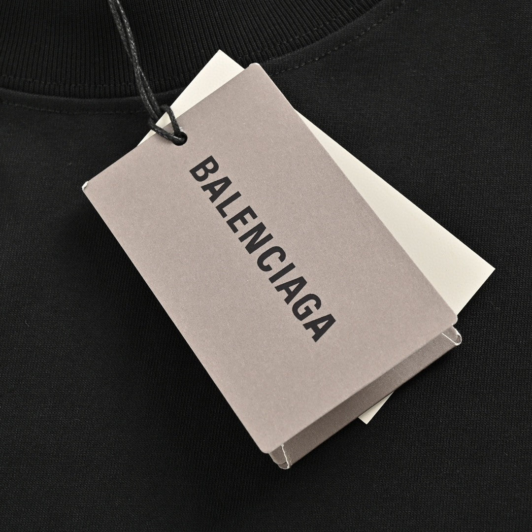 T-shirt Balenciaga à logo vieilli