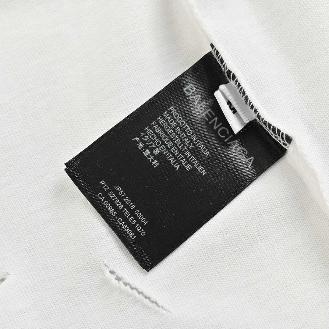 T-shirt Balenciaga à logo vieilli