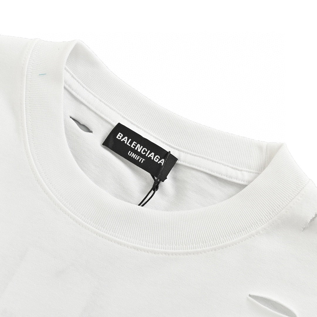 T-shirt Balenciaga à logo vieilli