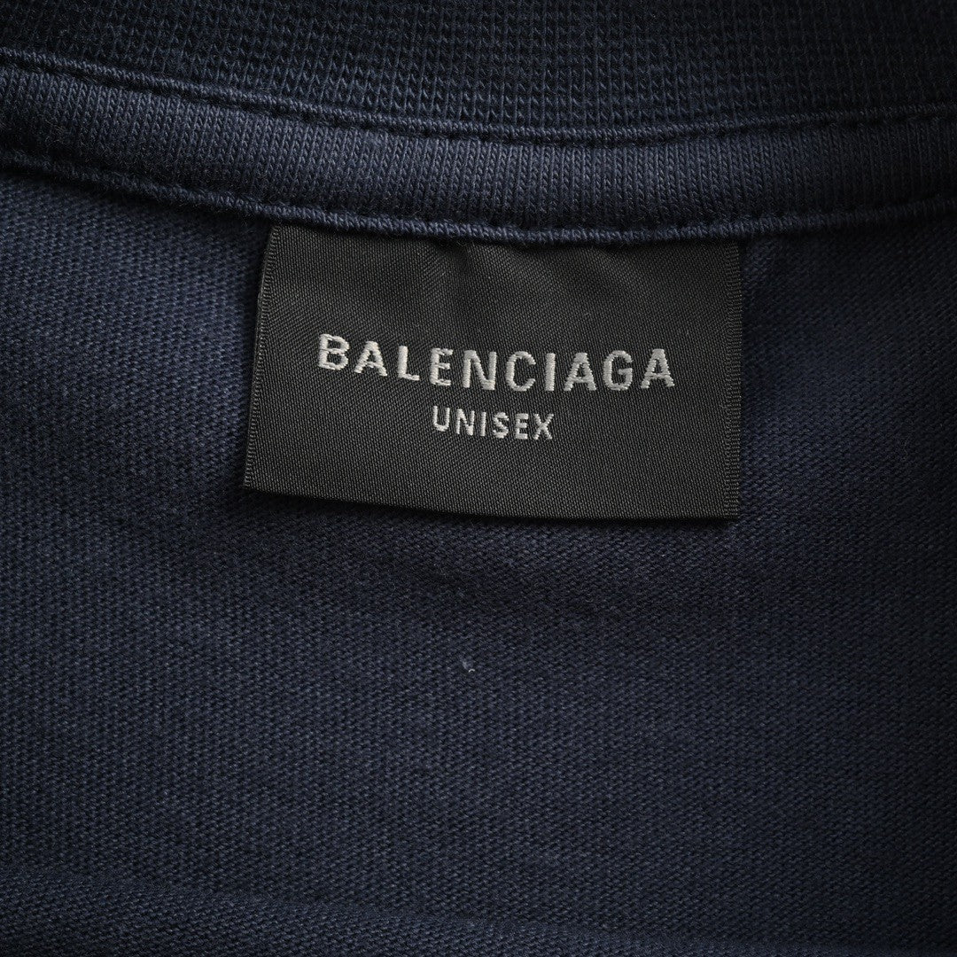 T-shirt Balenciaga à logo vieilli