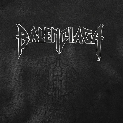 T-shirt Balenciaga à logo vieilli noir