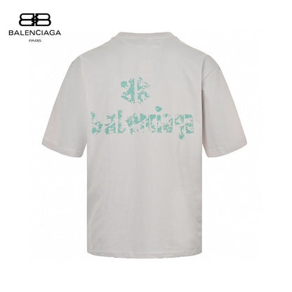 T-shirt Balenciaga blanc à logo vieilli