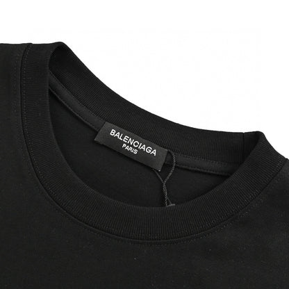 T-shirt Balenciaga à logo BB dégoulinant (noir)