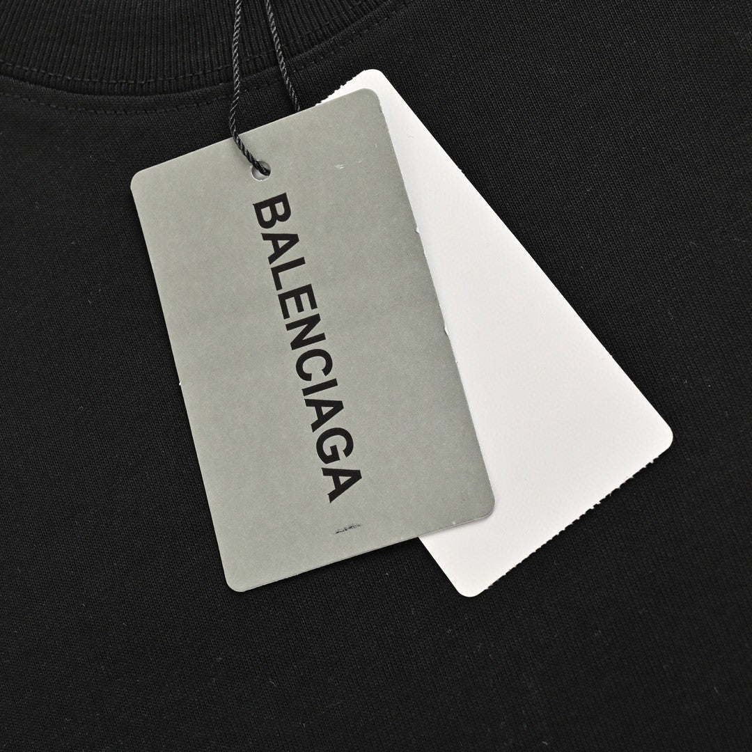 T-shirt Balenciaga à logo BB dégoulinant (noir)