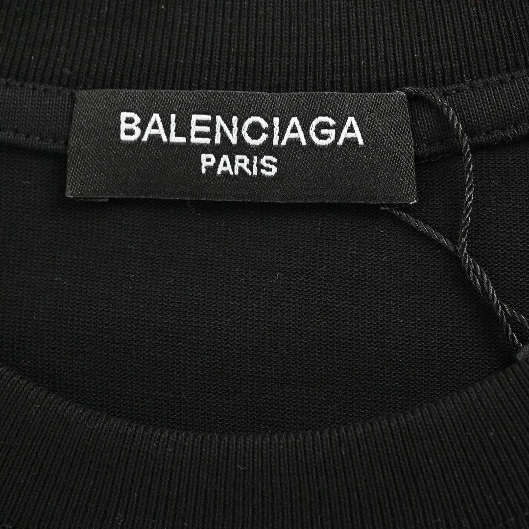 T-shirt Balenciaga à logo BB dégoulinant (noir)