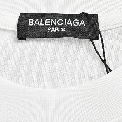 T-shirt Balenciaga à logo BB dégoulinant (blanc)