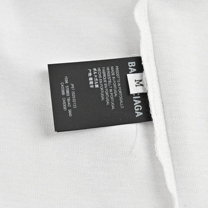 T-shirt Balenciaga à logo BB dégoulinant (blanc)
