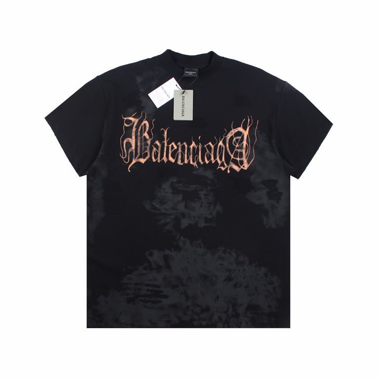 T-shirt Balenciaga à logo gothique noir