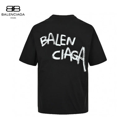T-shirt noir Balenciaga à logo graffiti
