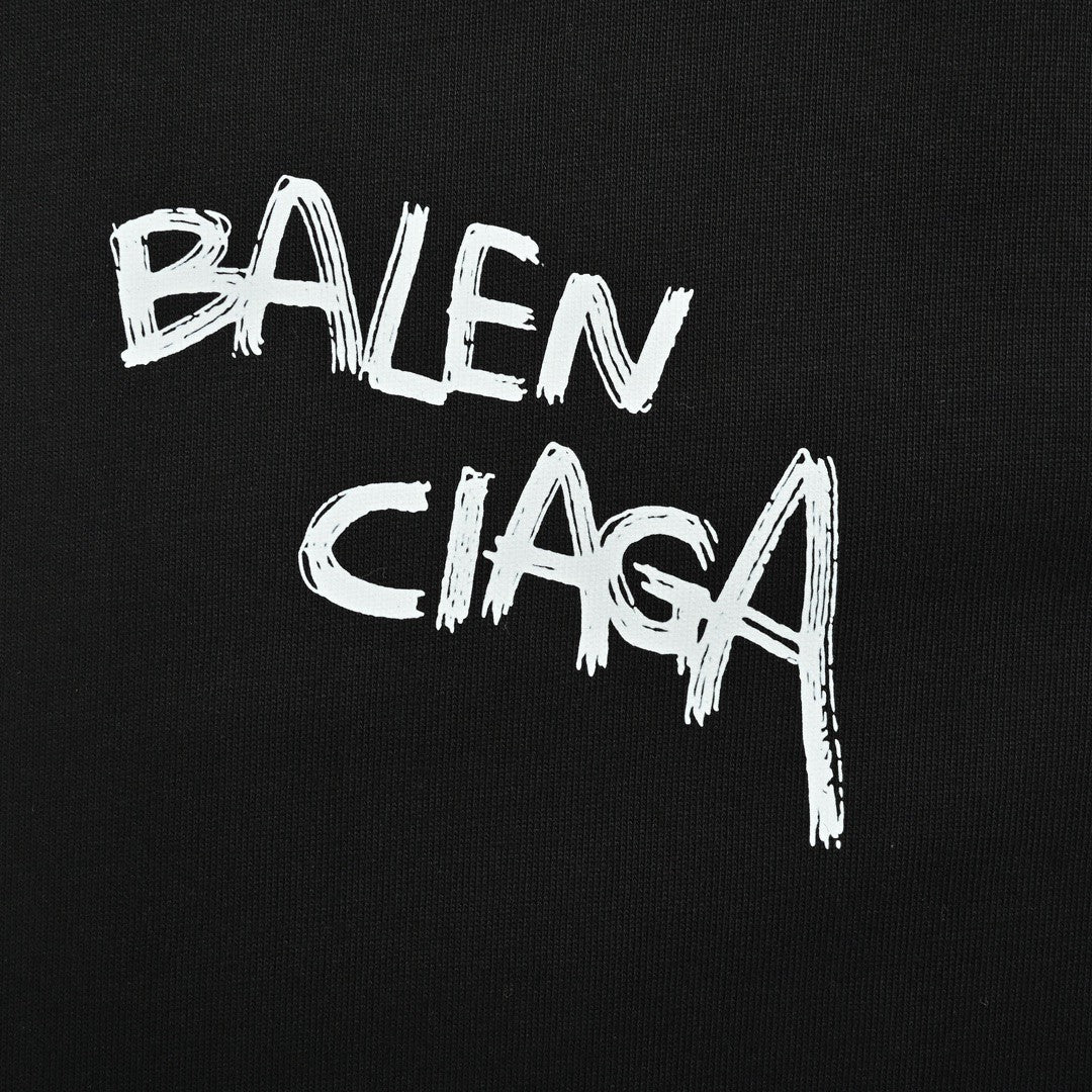 T-shirt noir Balenciaga à logo graffiti