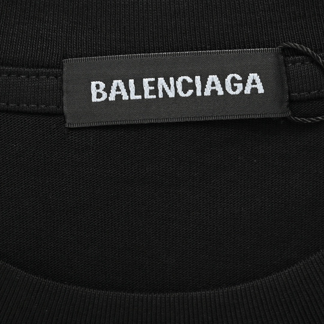 T-shirt noir Balenciaga à logo graffiti