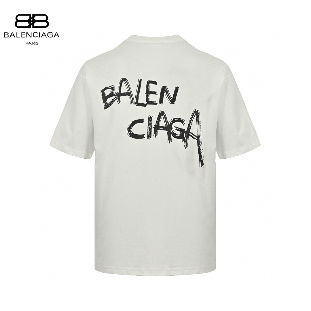 T-shirt blanc Balenciaga à logo graffiti