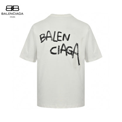 T-shirt blanc Balenciaga à logo graffiti