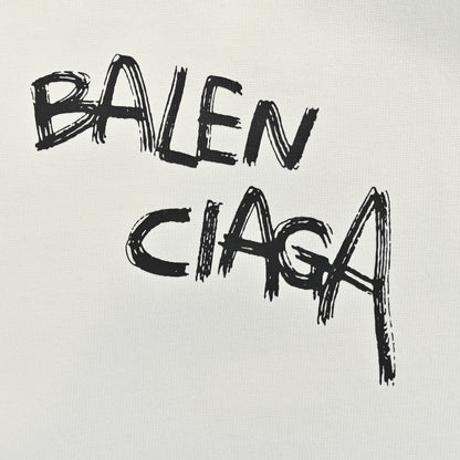 T-shirt blanc Balenciaga à logo graffiti