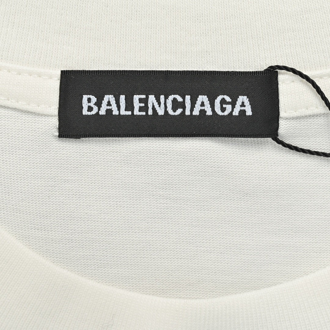 T-shirt blanc Balenciaga à logo graffiti