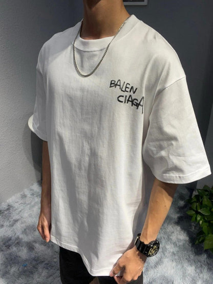 T-shirt blanc Balenciaga à logo graffiti