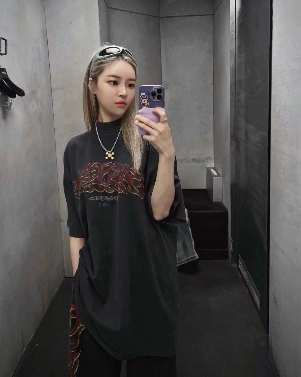 T-SHIRT BALENCIAGA GRAFFITI NOIR